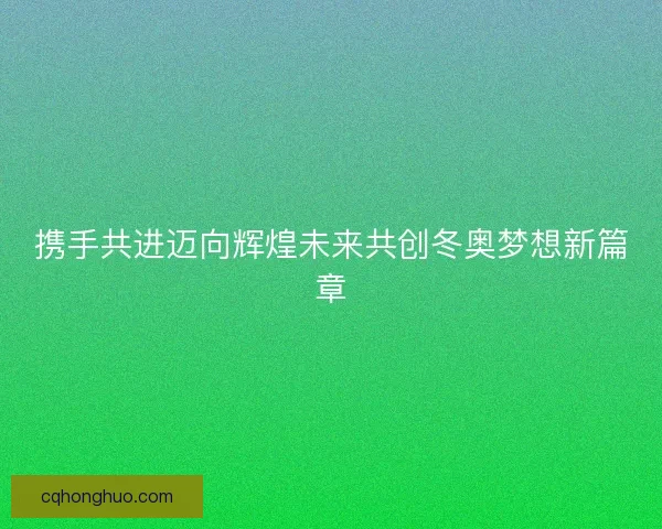 携手共进迈向辉煌未来共创冬奥梦想新篇章