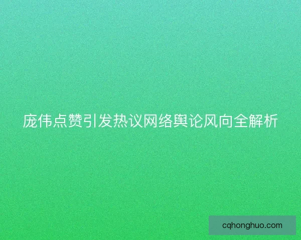 庞伟点赞引发热议网络舆论风向全解析
